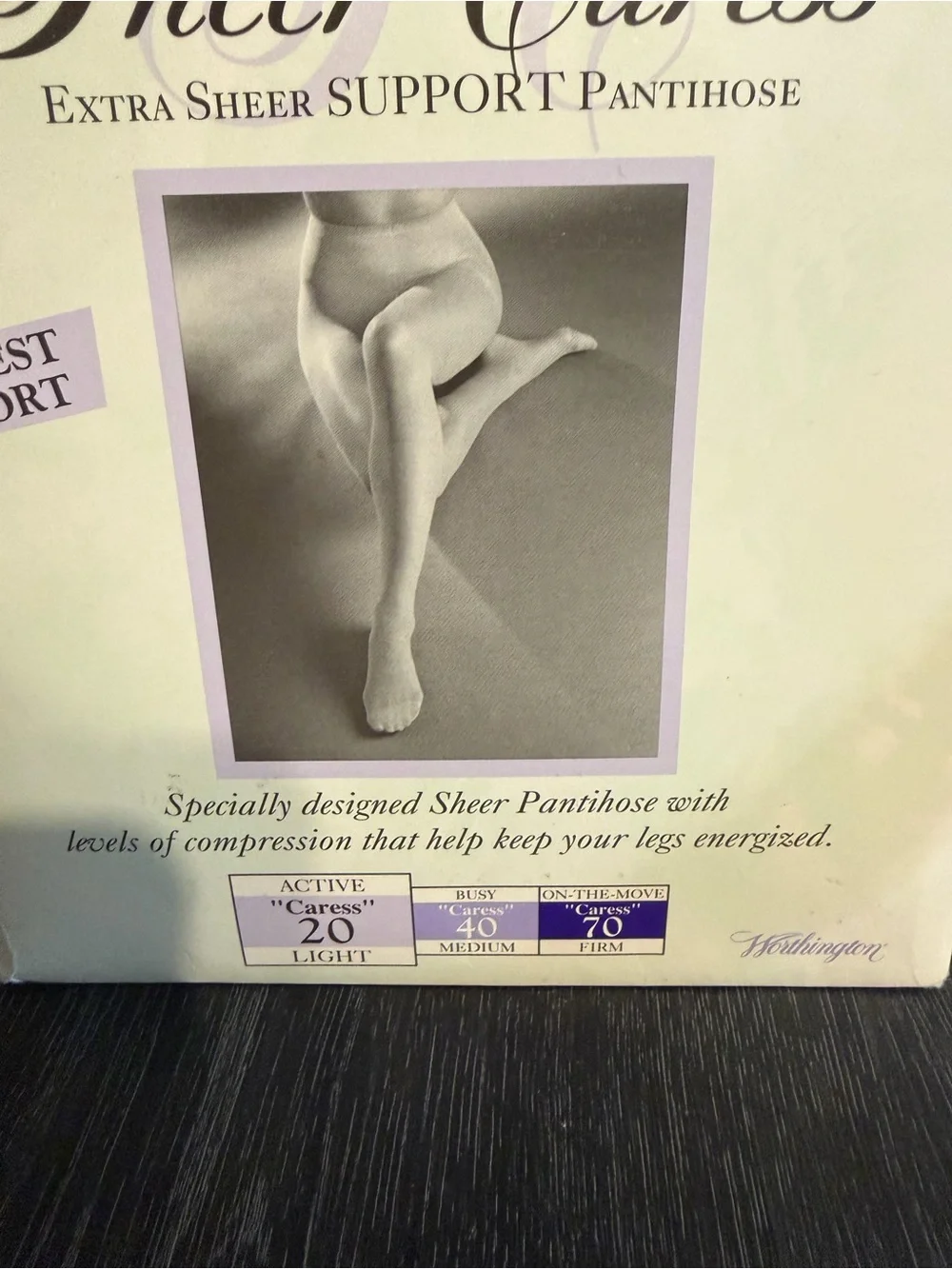 Vintage Worthington Sheer Caress 20 Denier Navy Pantyhose NOS Queen Short